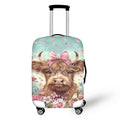 Highland Cow Suitcase Cover Flower Suitcase Protector Fits 30 (XL(for 30-32 inch luggage) / Highland Cow Flower)