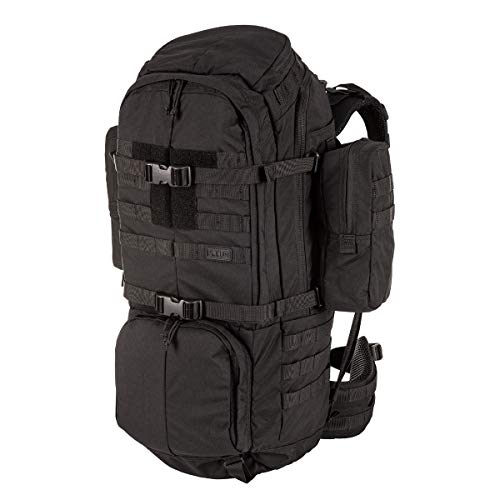 Tactical Rush 100 Large Duty Deployment Backpack 60L Molle Bag (Black / Small-Medium)