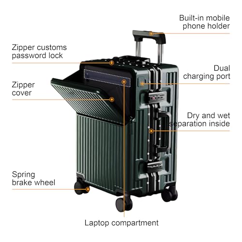 Zipperless Luggage (green / 20 inch)