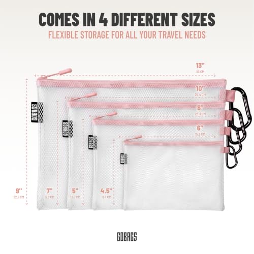 Air Production Multi‑Size Clear Zipper Pouch (Pink / Multi)