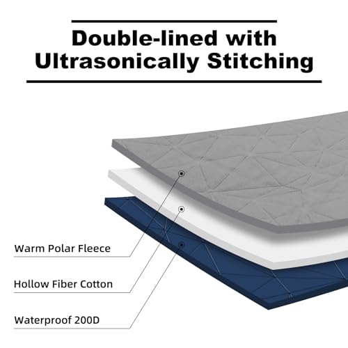 Large Waterproof Outdoor Blanket Thick Fleece 80" x 58" (Premium Blue)
