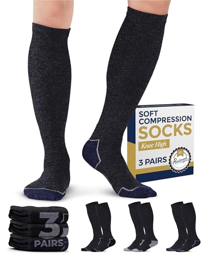 Compression Socks for Men (XX-Large / Dark Gray Pack - 3 Pairs)