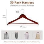 Wooden Coat Hangers (0.5"T (30 pack) / Dark Cherry Color)
