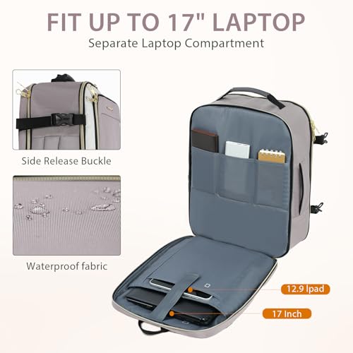 Laptop Backpack Computer Backpack 17 Inch Men (17.3 Inch / Beige/Dusty Pink/Grey)