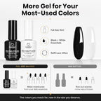 Beetles Black White Gel Polish Set (Q - Creme Black & White | Black & White (2 Pcs))