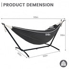 Lazy Daze Portable Hammock with Stand (Black Frame- Deep Gray)