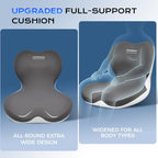 Car Seat Cushion and Lumbar Support Pillow One Piece (Gray-b / 1 Piece)