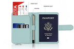 Premium Leather Passport Holder Covers Case (AD-Aqua green)