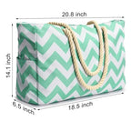 Beach Bags for Women Large Waterproof Beach Tote Bag Zipper Beach Bags Waterproof Sandproof Swim Pool Bag Large Tote (Turquoise Green)