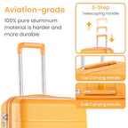 4 Piece Expandable Hardshell Pink Luggage Sets with Spinner Wheels (A#Orange / 4 Piece Set)