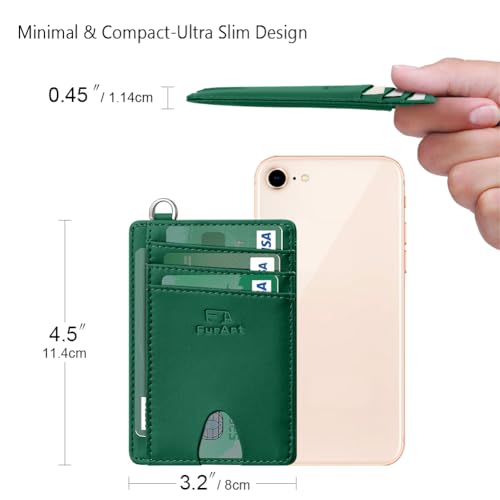 Slim Minimalist Wallet RFID Credit Card Holder for Men (small / Sap Green)