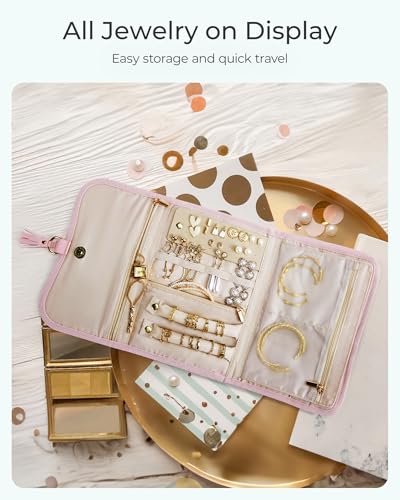 Travel Jewelry Case Organizer (Medium / Pink)