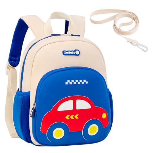 Toddler Backpacks Kids Preschool Cartoon Mini Travel Bag Ages 2 (F-bluebeige Car 2(can't Fit Folder) / M for Age 2-5)