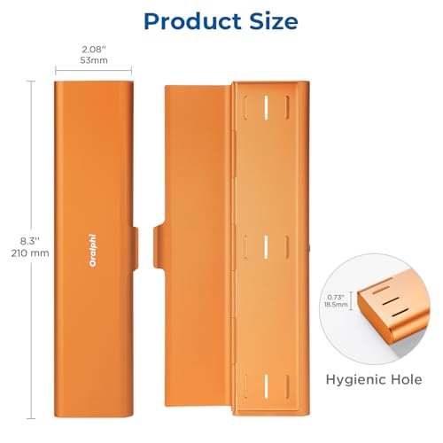 Wider Aluminum Toothbrush Travel Case (Orange / 1 Pack (Large))