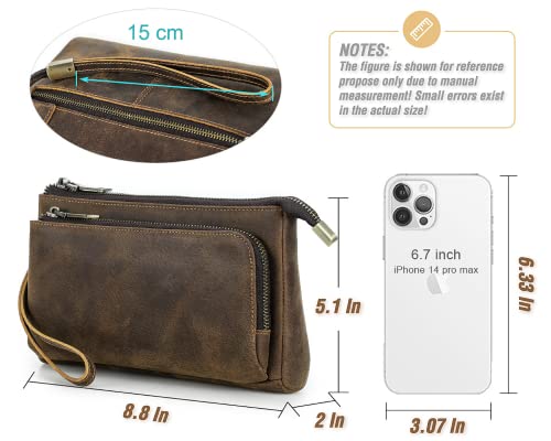 Electronic Organizer Zipper Bag Tech Kit (Vintage Dark Brown -【Fits Apple Accessories】- 2 / Electronic Storage Case - Sturdy Handmade)
