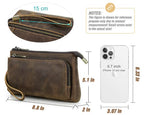 Electronic Organizer Zipper Bag Tech Kit (Vintage Dark Brown -【Fits Apple Accessories】- 2 / Electronic Storage Case - Sturdy Handmade)
