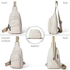 Sling Bag Crossbody Bags for Women Small Cross Body Bag Fanny Packs Chest Sling Purse for Daily Travel Leisure Sport (4-3 Beige)