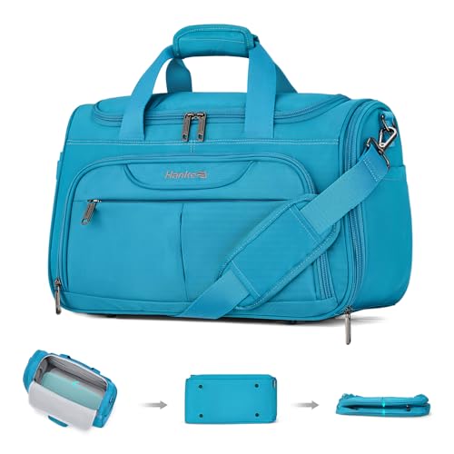 Small Underseat Carry On Luggage Bags for Travel with 10 Pockets (Caribbean Blue / Underseat Carry-On)