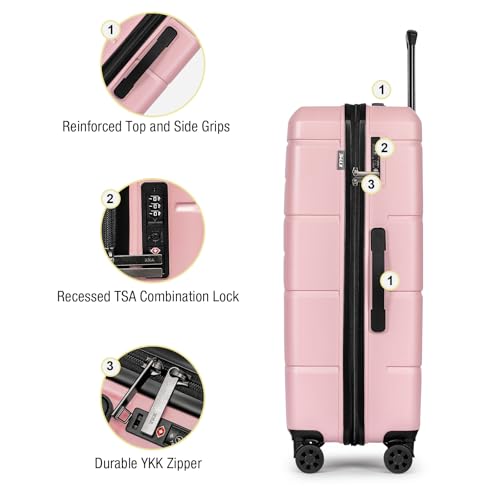 Luggage Sets 3 Piece Hardshell 20" (Light Pink / 3-Piece Set (20/24/28))