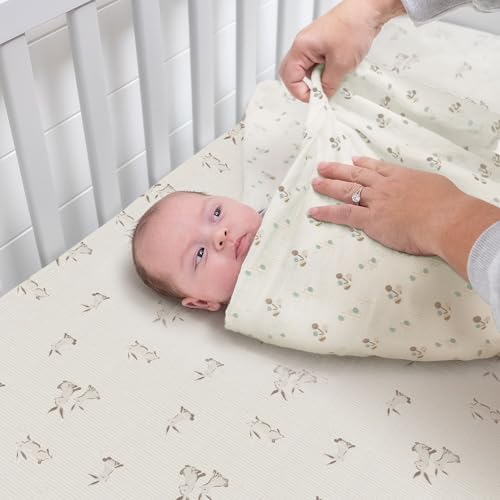 100% Organic Cotton Gender Neutral Animal Nursery Bedding (Bunny)