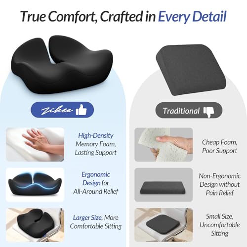 Pioneering Seat Cushion for Pressure Relief (Black)