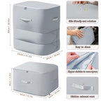 3PCS XL Ultra Space Saving Bags self compression organizer bags space saver bags for comforters storage bag organizer for blankets bedding clothes (Blue-3PCS)