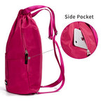 Waterproof Drawstring Gym Backpack Bag for Men & Women (A05-rose)