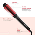 SmoothStay Coconut Oil Infused 1" Heated Styling Brush (1 Count (Pack of 1) / Black/Red)