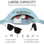 Large Dusty Blue Fanny Pack for Women Crossbody Bag Travel Essential (Dusty Blue / Large)