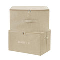 Fabric Storage Bins with Zipper Lids (Beige / Large (Pack of 2))