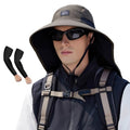 Outdoor Sun Hat for Men Women (1pack-green/Arm Sleeves)