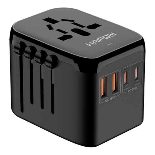 Universal Travel Adapter (2 USB A+2 USB C(PD20W)(Standard) / Black)