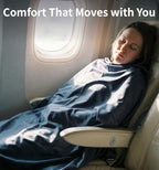 Compact Travel Blanket for Airplane (Dark Blue Grey)