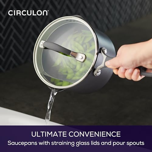 A1 Series Nonstick Straining Sauce Pan with Lid
