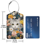 Cute Cat in Flowers 2 Pcs Luggage Tags (Cute Cat in Flowers)