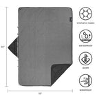 Large Waterproof Outdoor Blanket Thick Fleece 80" x 58" (Black Gray-b)