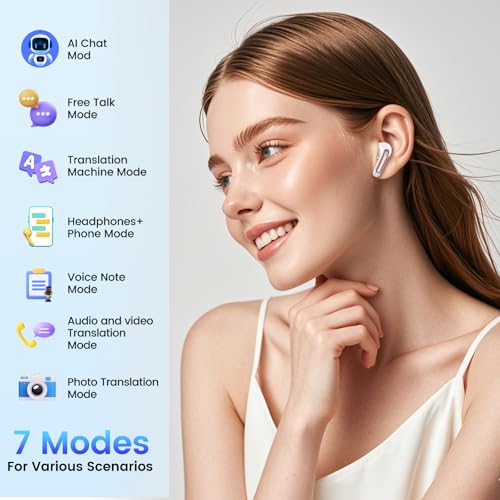 AI Translation Earbuds Real Time with Audio and Video Calls