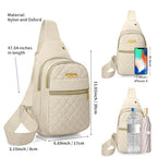 Small Sling Bag For Women Men Casual Crossbody Sling Backpack (8002-beige)
