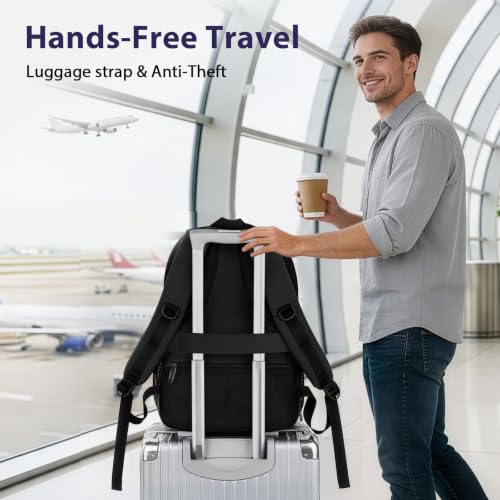 Laptop Backpack for Work (Black Green / 17 Inch)