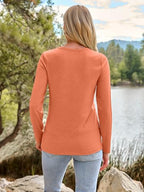 Long Sleeve Shirts for Women Casual Crewneck Tops Basic Tees (X-Large / Brightorange)