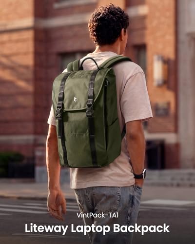 Flap Laptop Backpack (Green Lightweight)