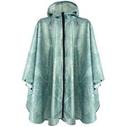 Waterproof Rain Poncho for Women Packable Hooded Raincoat with Pocket (Green Leaf)