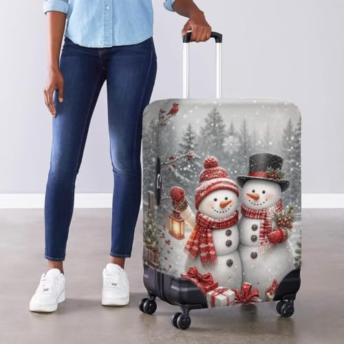 Snowman Christmas Luggage Cover Fits 18‑32 Inch Rolling Suitcase (XL(for 30-32 inch luggage) / White Snowman)