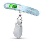 Digital Luggage Scale Vacation Travel Essentials Accessories Gifts for Traveler Portable Suitcase Handheld Weight Scale 110 lbs Hanging Baggage Travel Must Haves (Blue)