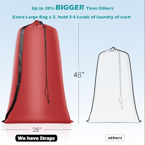 Heavy Duty Laundry Bag (Red / 48" x 28" x 1")