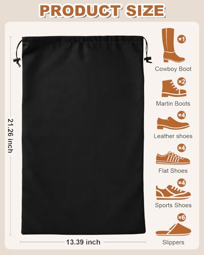 4 Pcs Shoe Bags for Travel (Black Beauty / 21.2"x13.3")
