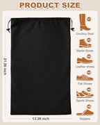 4 Pcs Shoe Bags for Travel (Black Beauty / 21.2"x13.3")