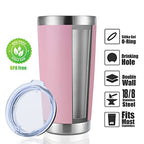 20oz Stainless Steel Tumbler Bulk with Lid (1 Count (Pack of 1) / Pink)