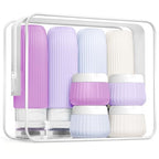 Travel Bottles for Toiletries 8 Pack (Bottle 3oz Jars 1oz / Lavender)