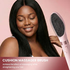 5-in-1 Dual Voltage Hair Dryer Brush for Travel with Storage Bag (Peach Pink)